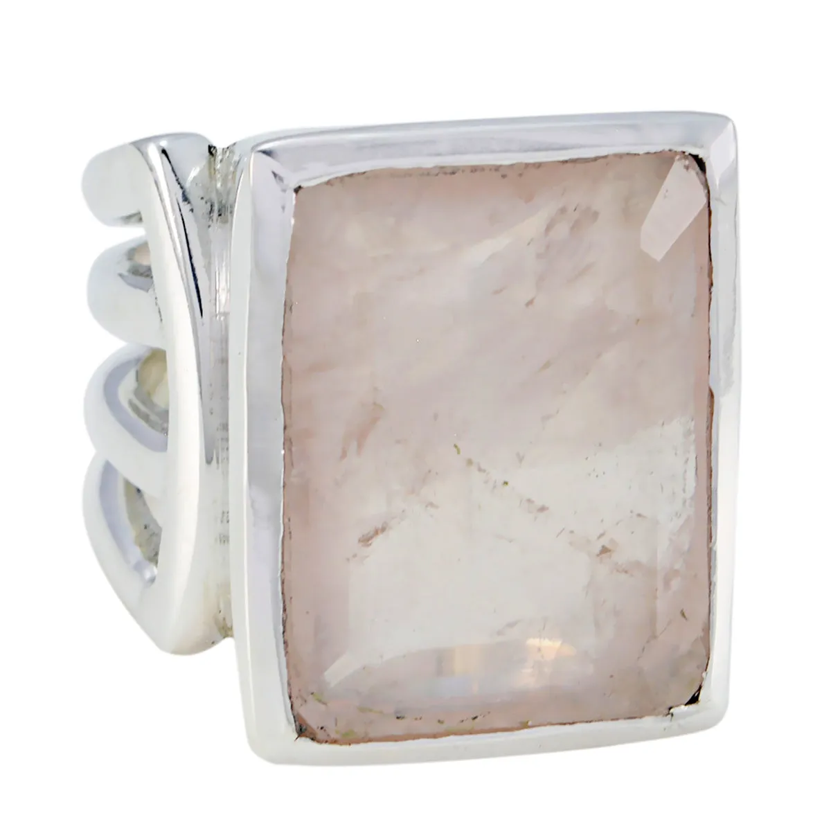 Ravishing Gemstone Rose Quartz Silver Ring Jewelry Armoire Mirror