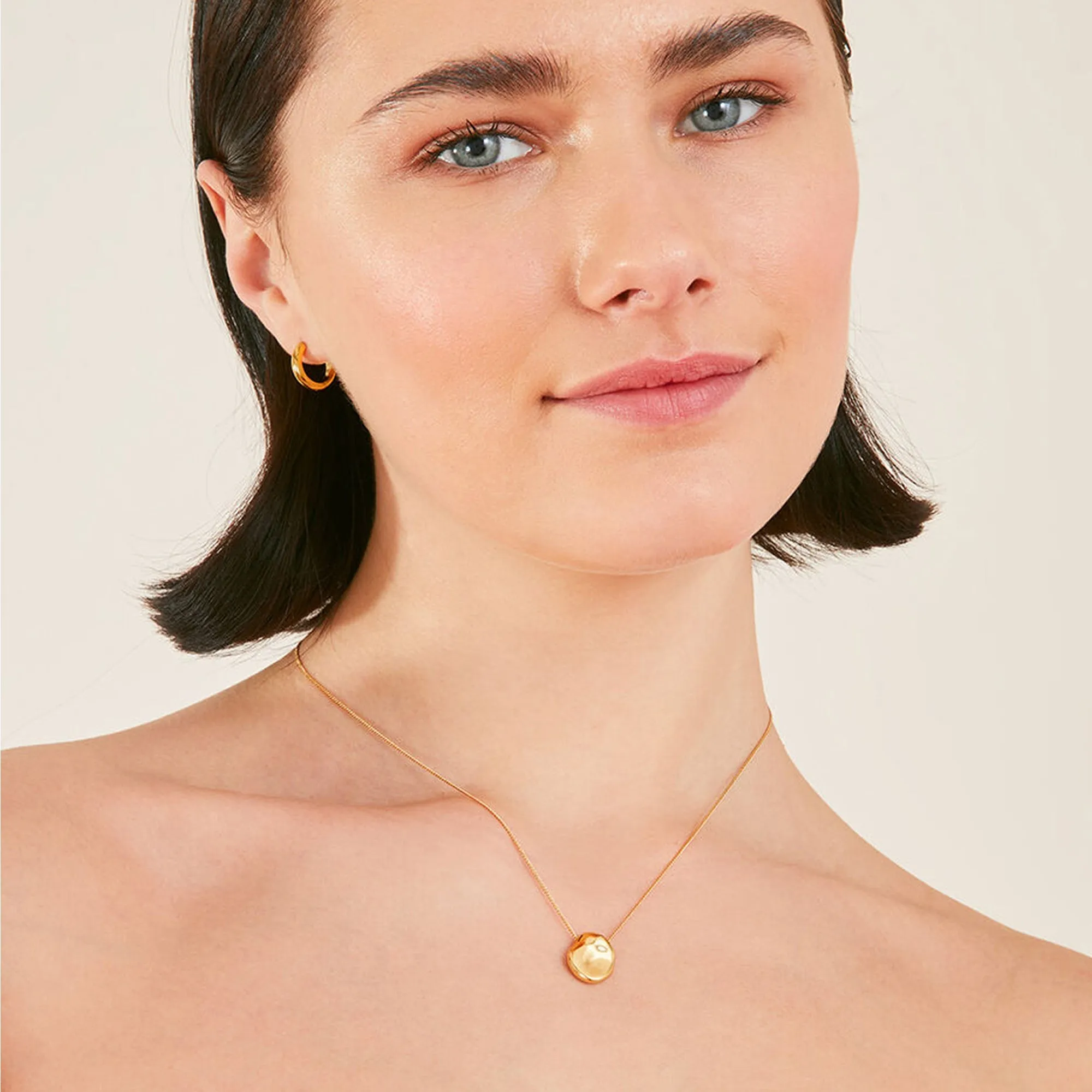 Real Gold-Plated Z  Organic Shape Pendant Necklace