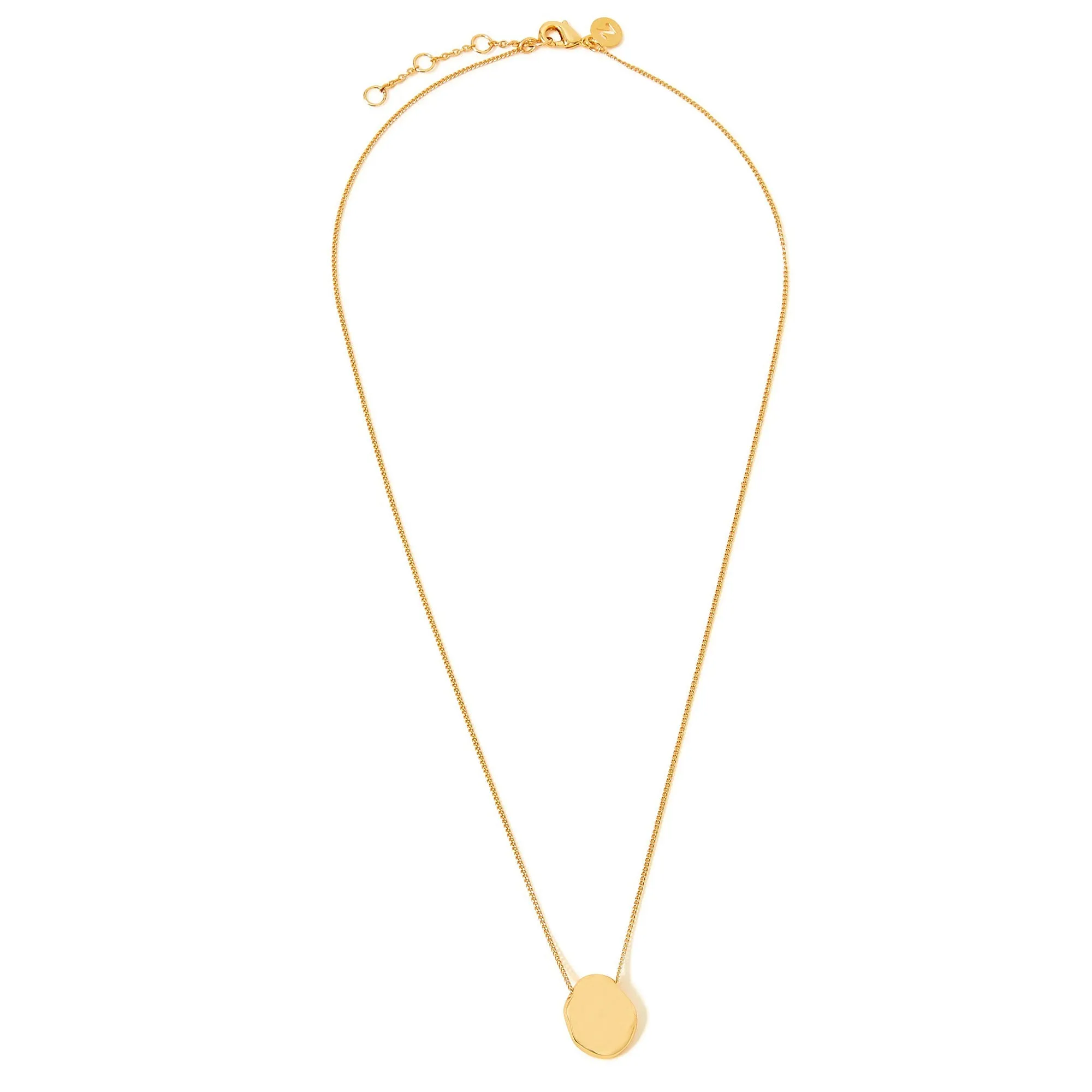 Real Gold-Plated Z  Organic Shape Pendant Necklace