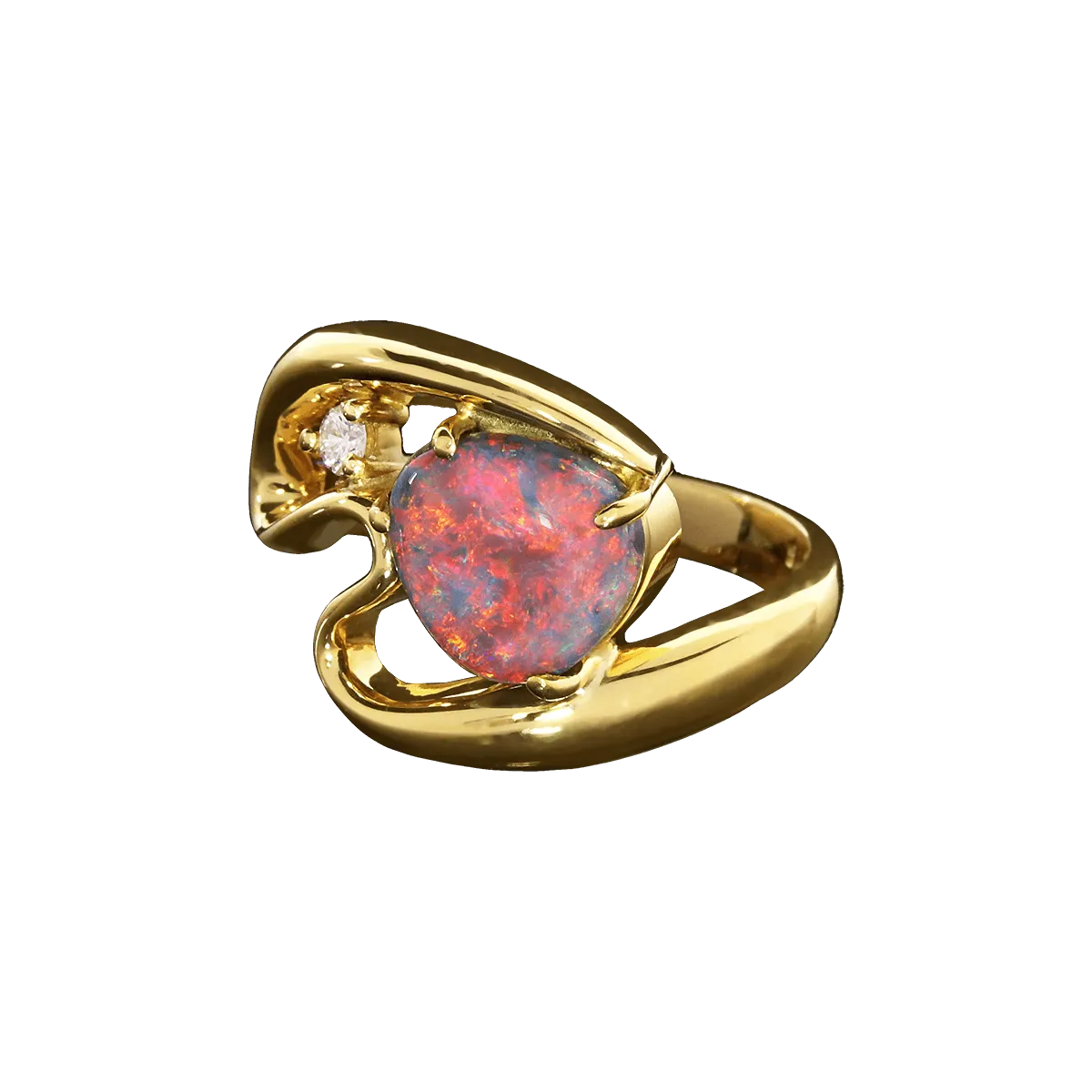 Red is for Love Opal Ring