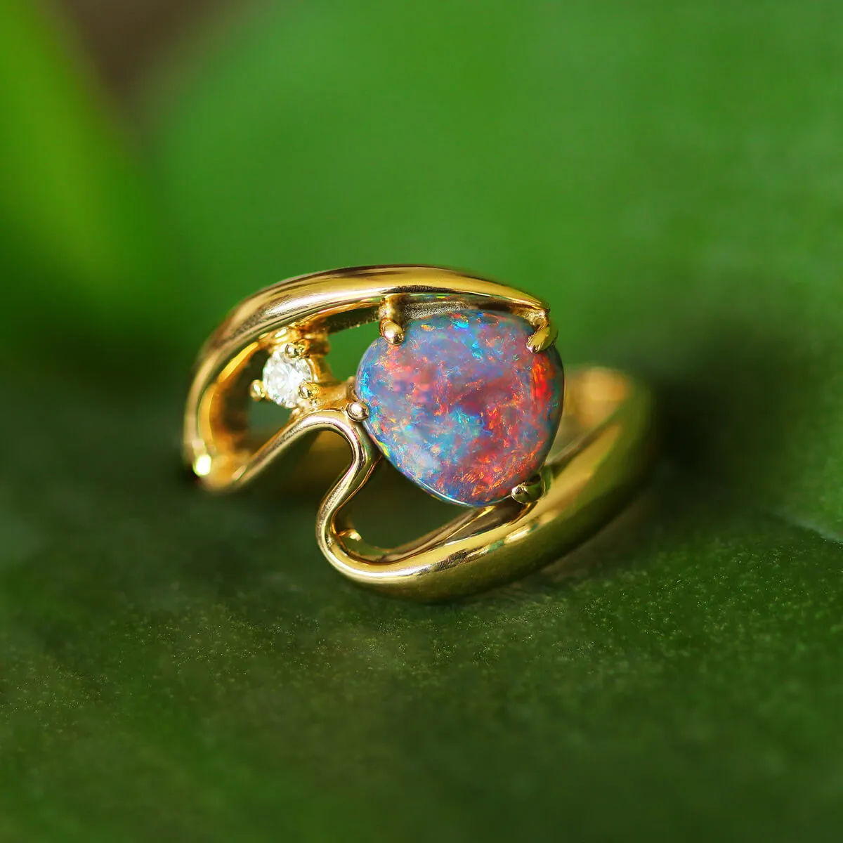 Red is for Love Opal Ring