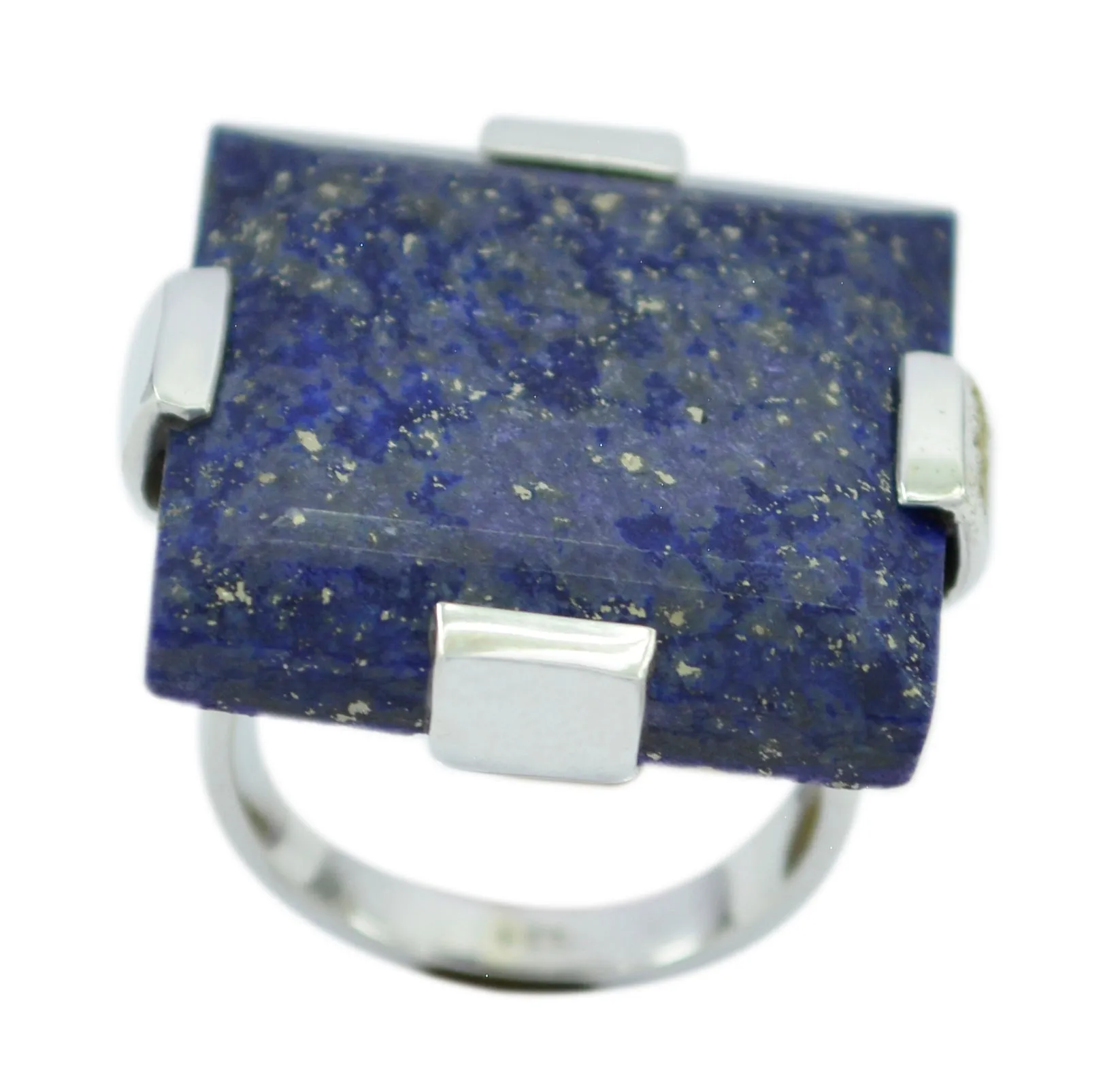 Riyo Exquisite Gemstones Lapis Lazuli 925 Ring Solitaire Engagement