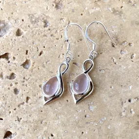 Rose Quartz Teardrop Earrings - Ciara