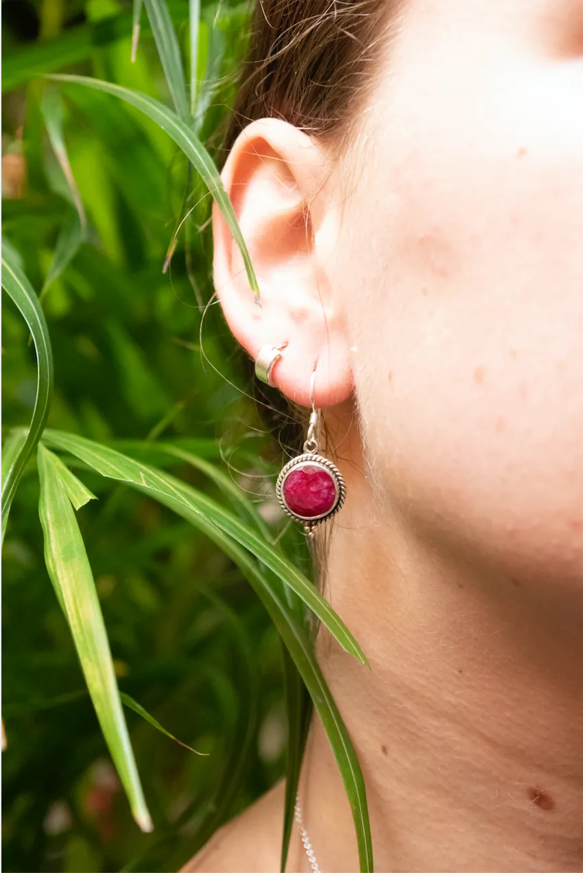 Semi-precious Ruby Cassia Earrings