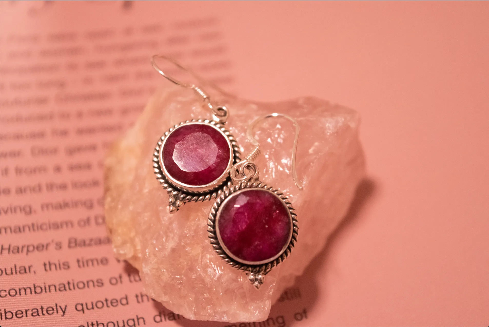 Semi-precious Ruby Cassia Earrings