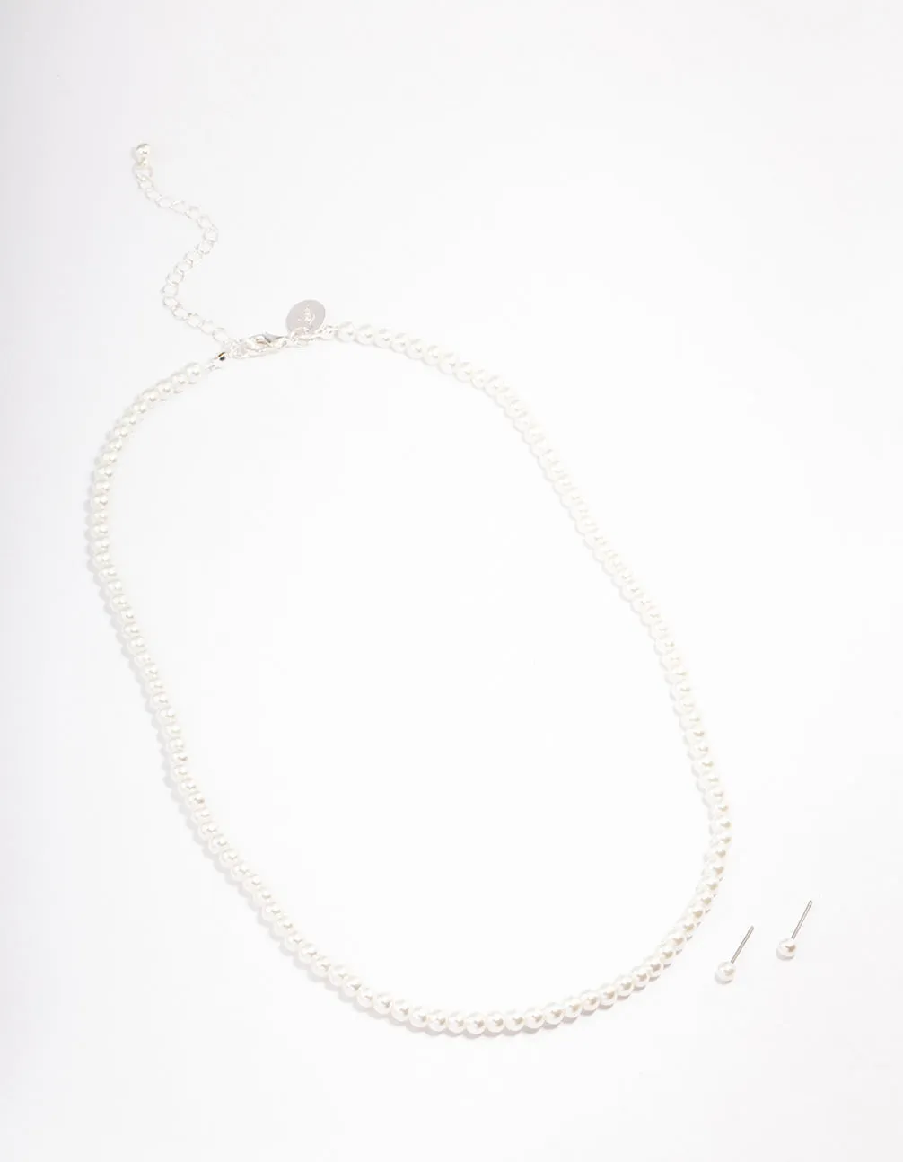 Silver Basic Pearl Strand Jewellery Set