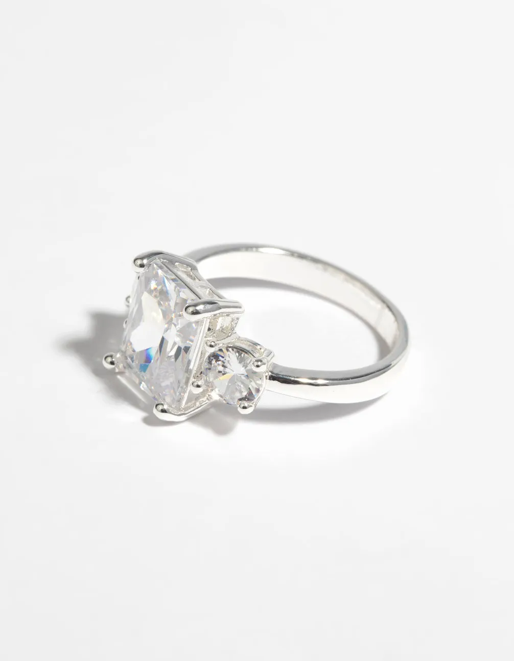 Silver Cubic Zirconia Engagement Ring