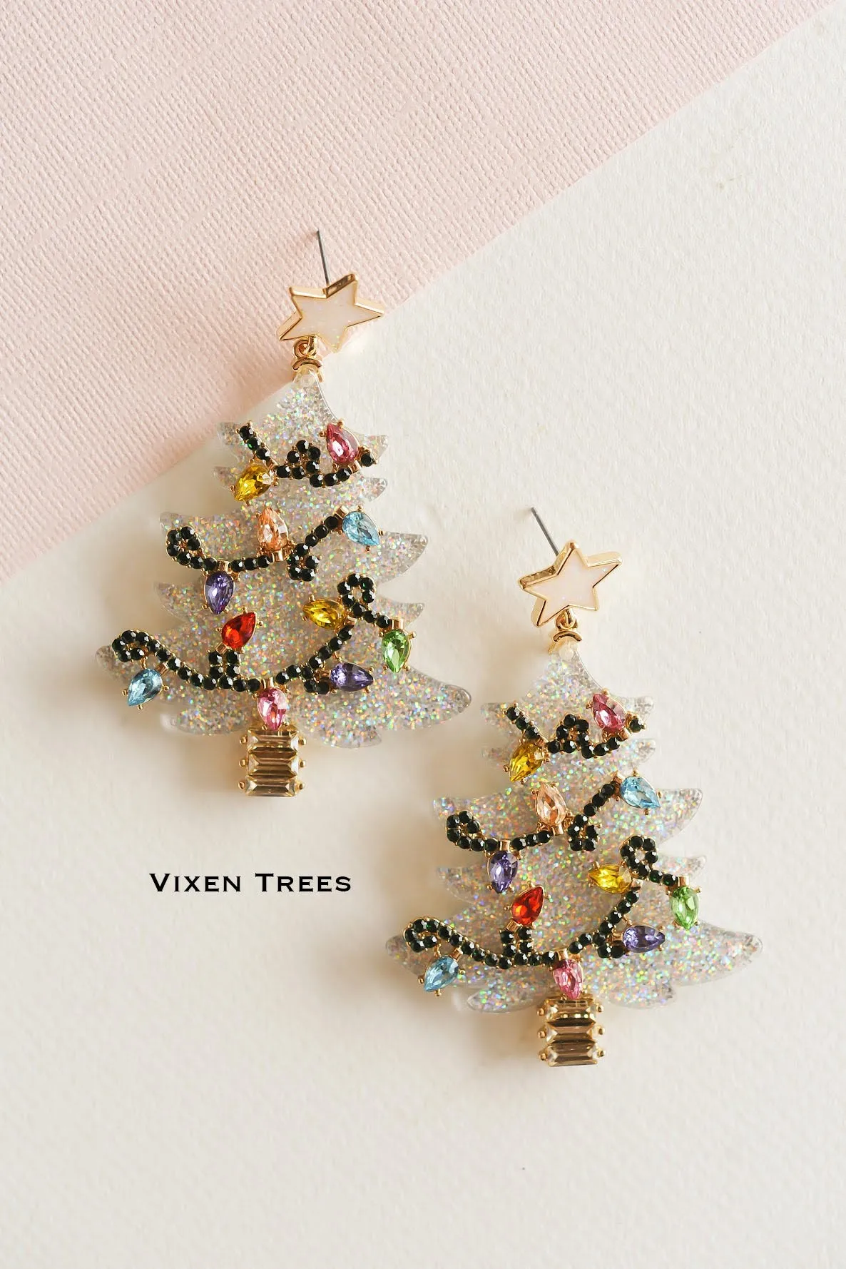 Sparkly Christmas Earrings | Vintage Vibe Holiday Earrings | Christmas Tree Jewelry