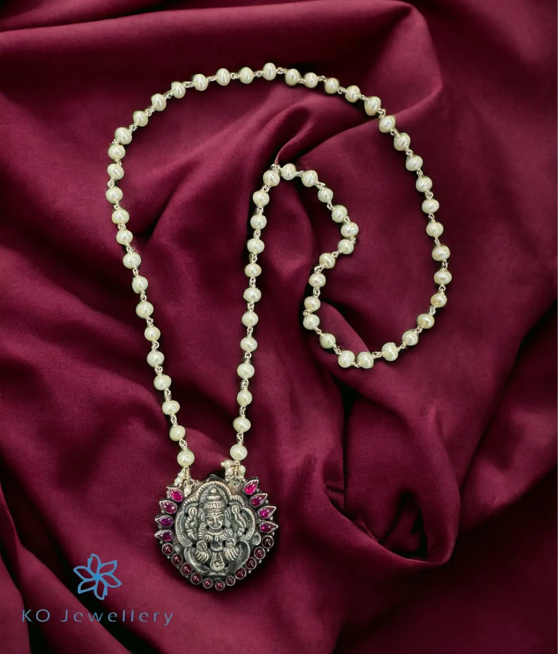 The Adira Lakshmi Silver Pearl Necklace