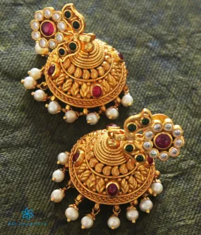 The Ameya Silver Kempu Jhumka