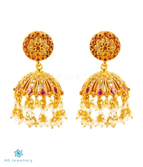 The Avika Silver Pearl Jhumkas