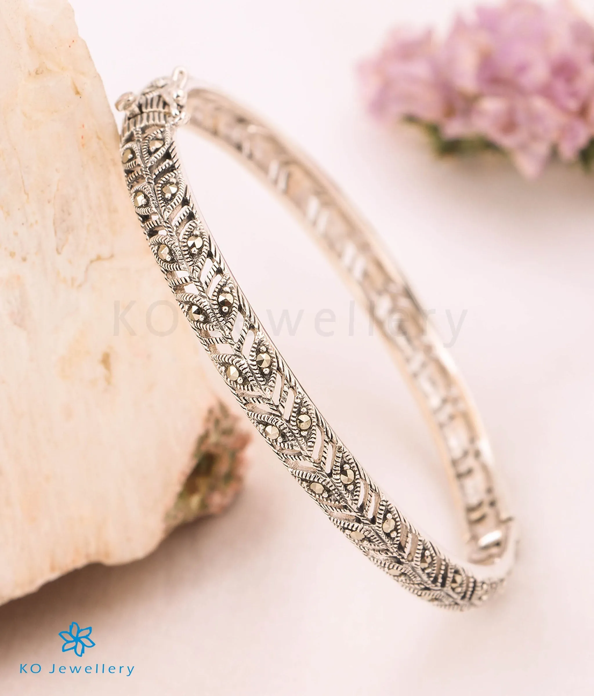 The Ella Silver Marcasite Bracelet (Size 2.4)