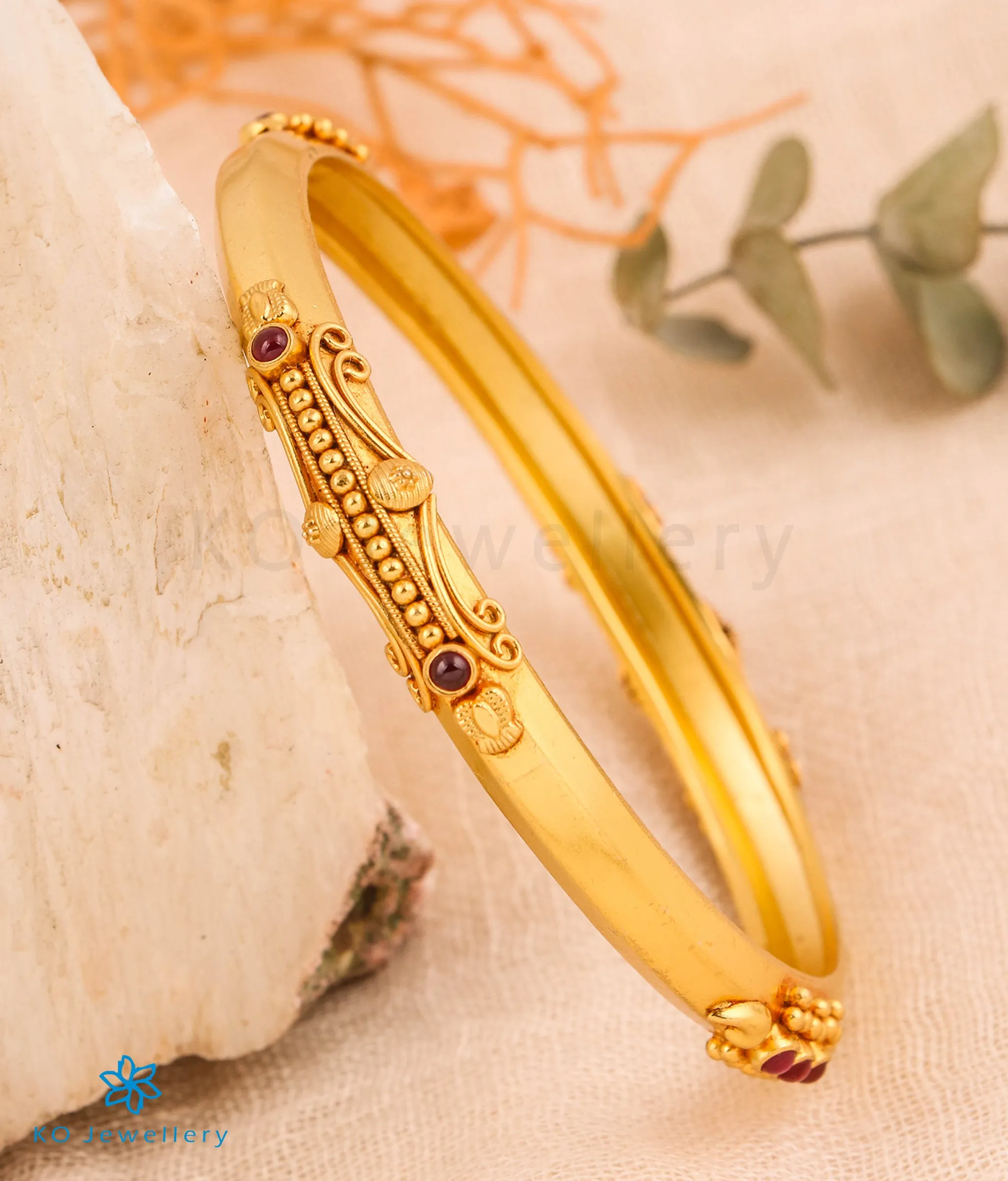 The Kumudini Antique Silver Coorgi Bangle (Size 2.2/2.6/2.8)