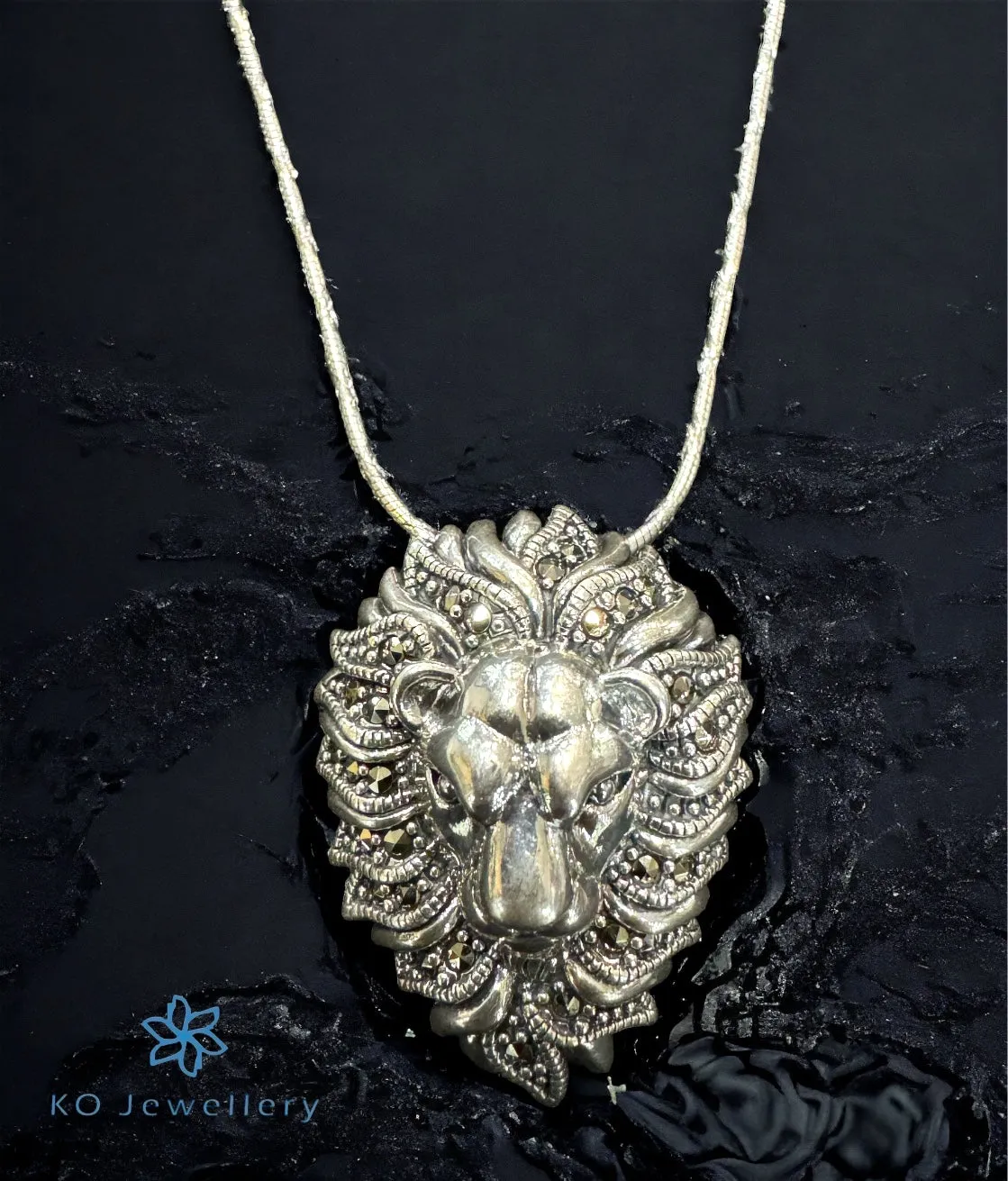 The Lion Marcasite Silver Brooch & Pendant