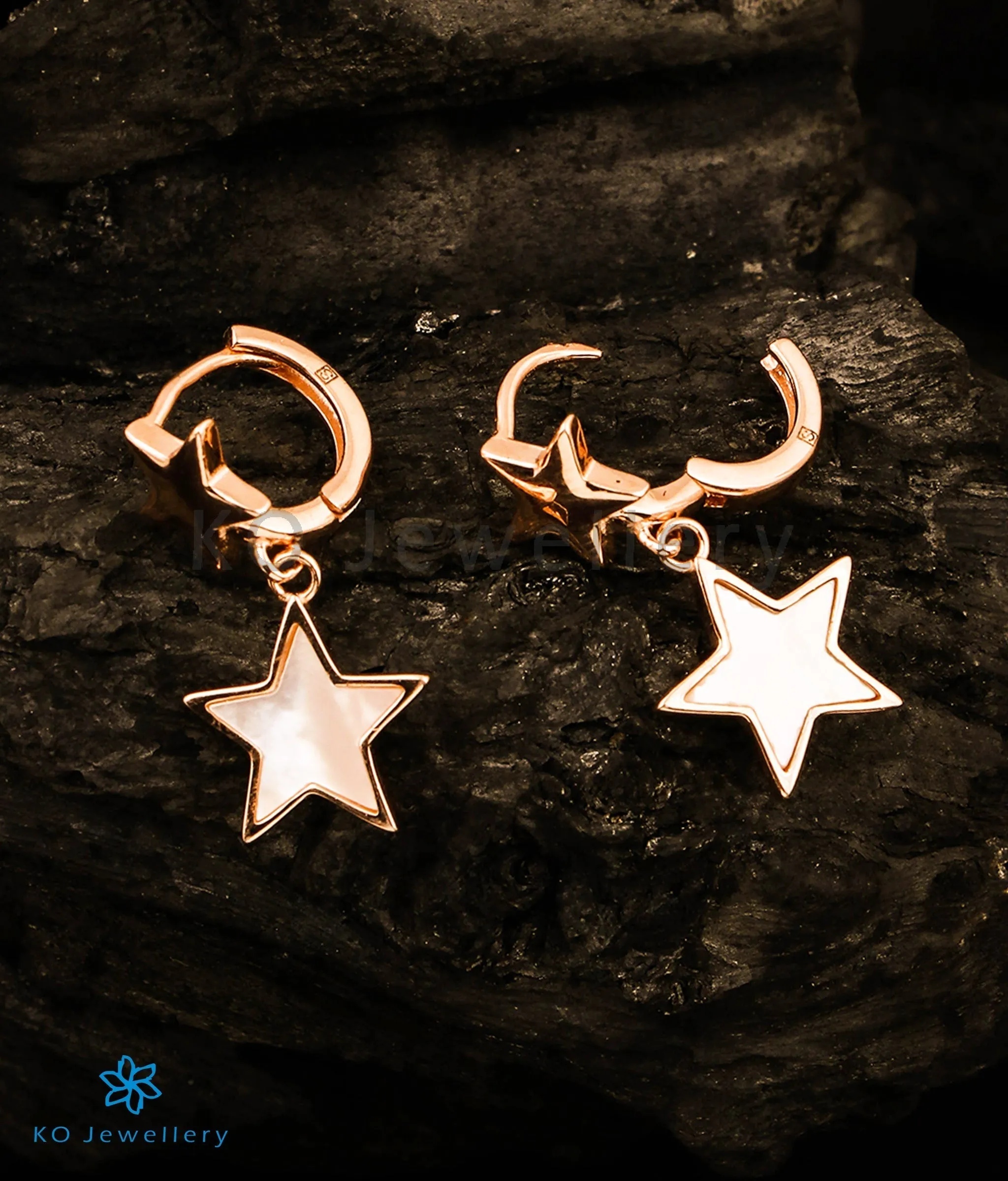 The Shooting Star Silver Rosegold Hoops