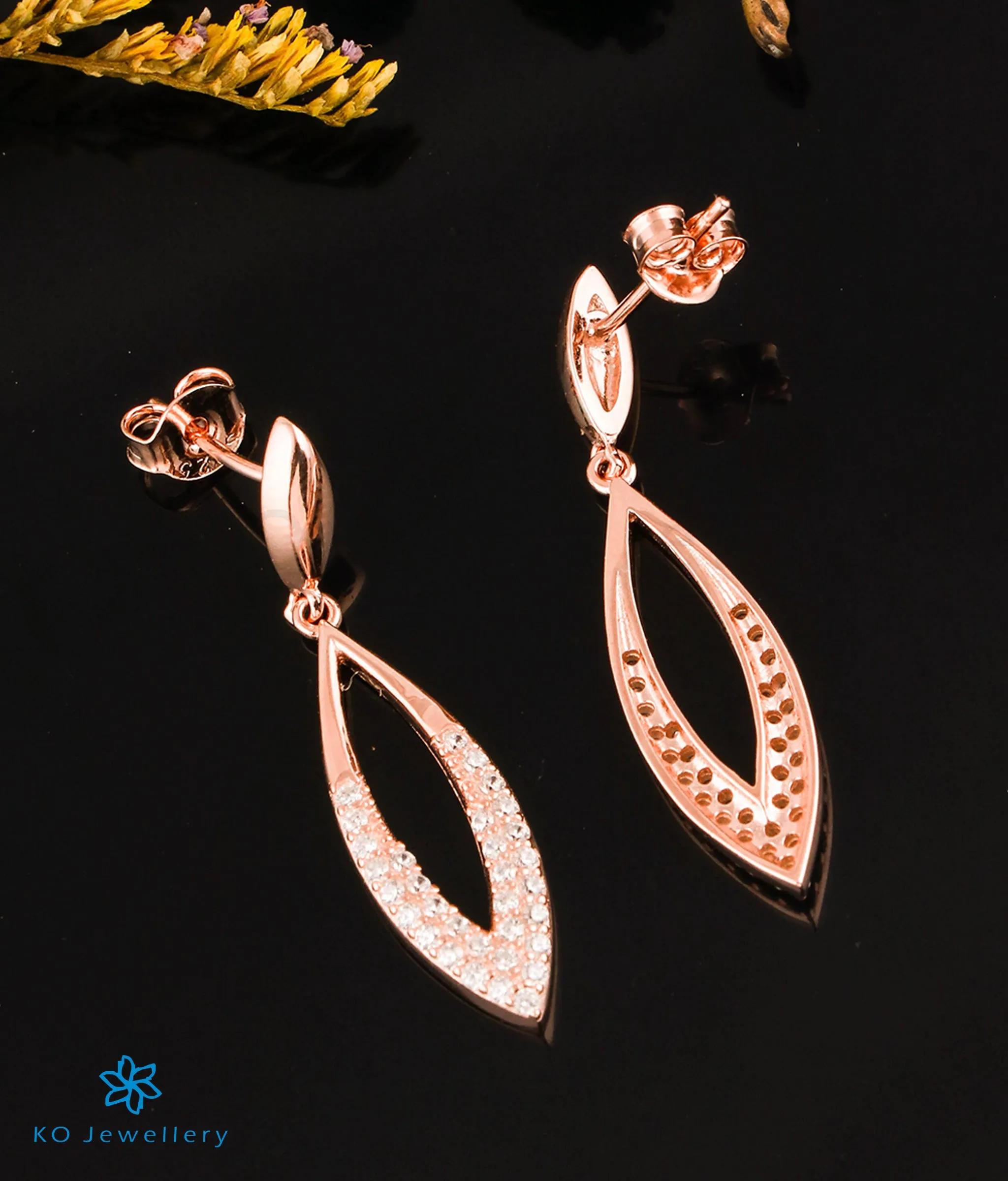 The Sublime Sparkle Silver Rosegold Earrings