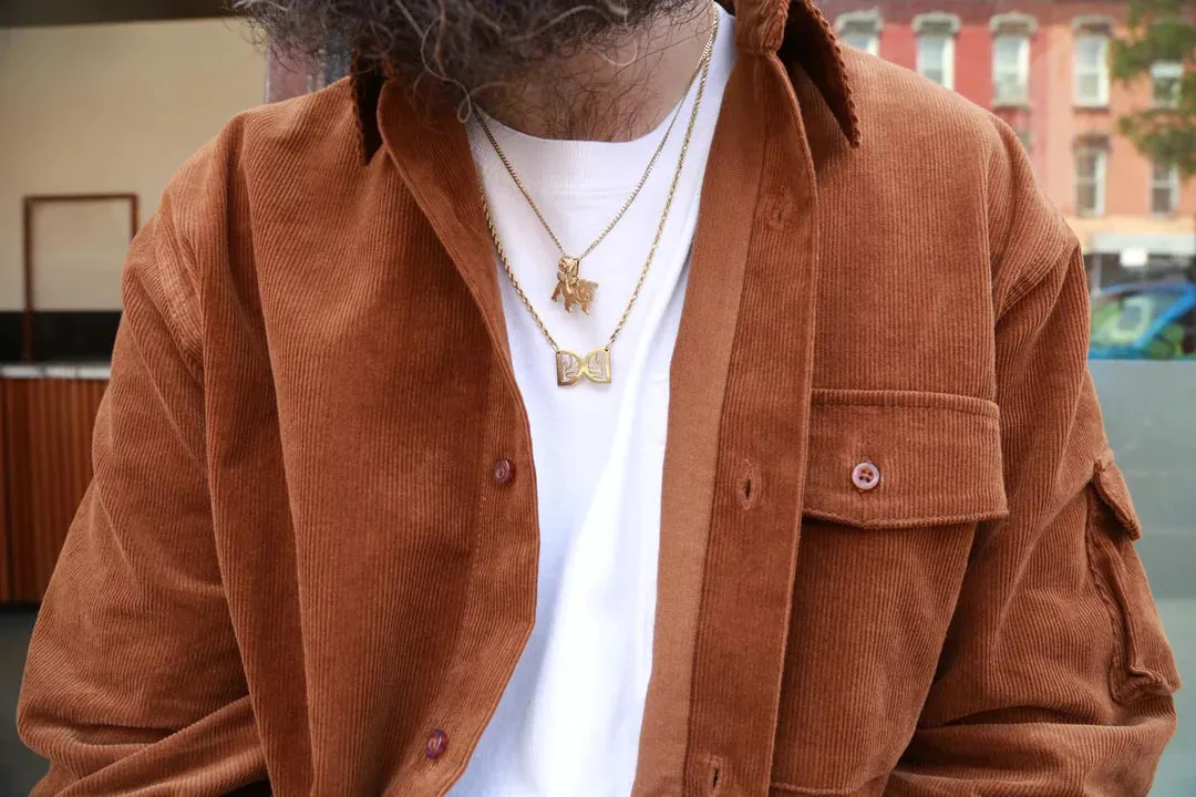 Theories Winston Corduroy Utility Shirt Rum