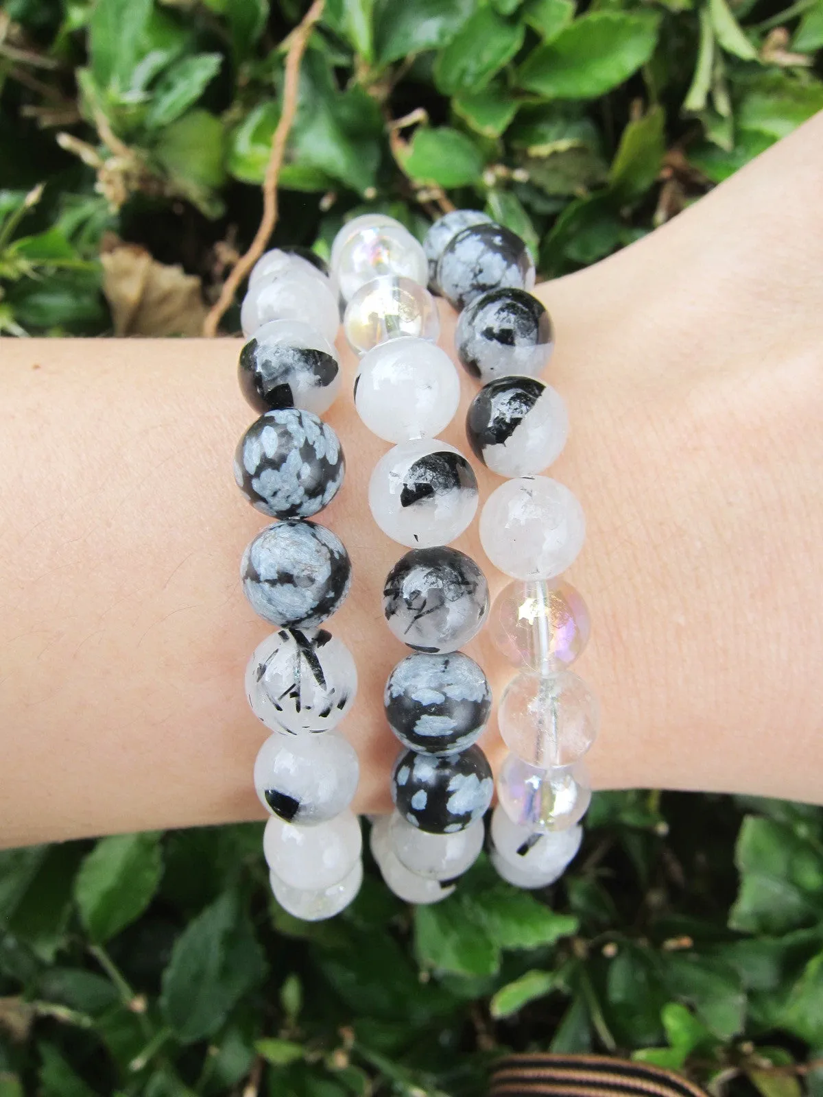 Tourmalinated Quartz Mala Bracelet - Capricorn Birthstone