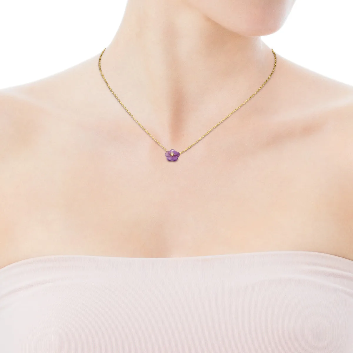 Tous Vita Necklace in Gold with Amethyst and Diamond 918532030