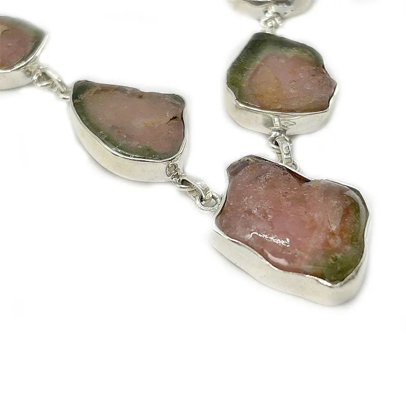 Watermelon Tourmaline Gemstone Necklace