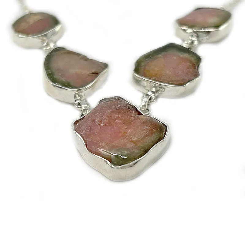 Watermelon Tourmaline Gemstone Necklace