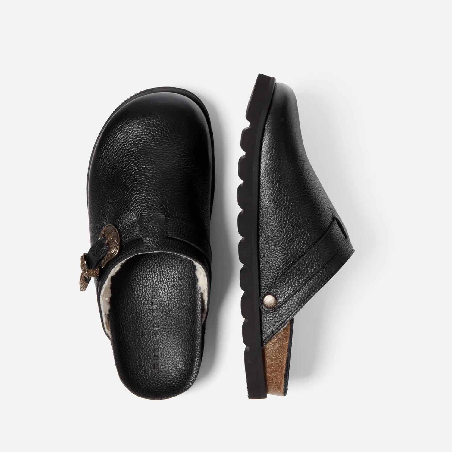 Winston Black Pebble Mule - Women's