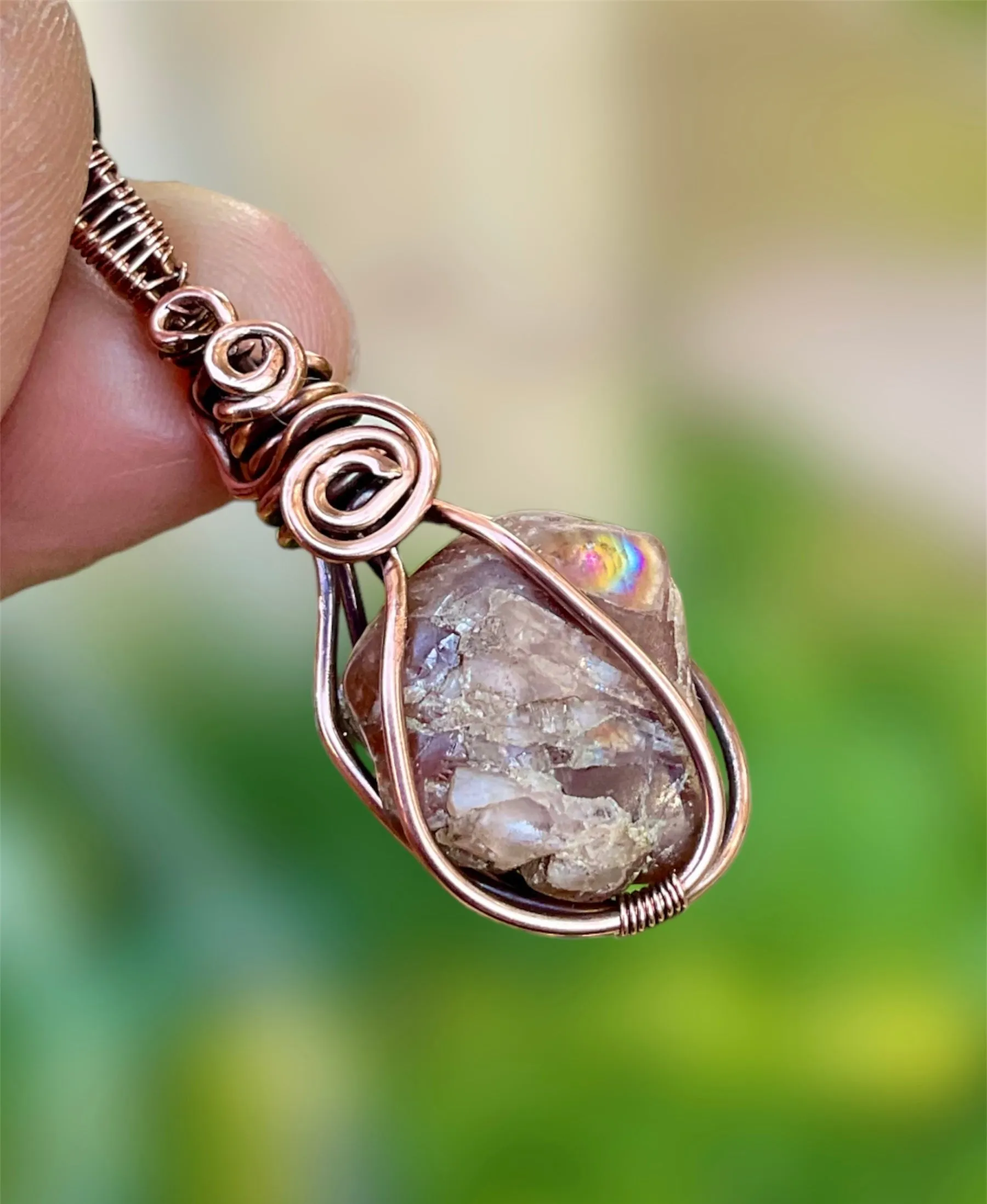 Zircon Wire Wrapped Pendant